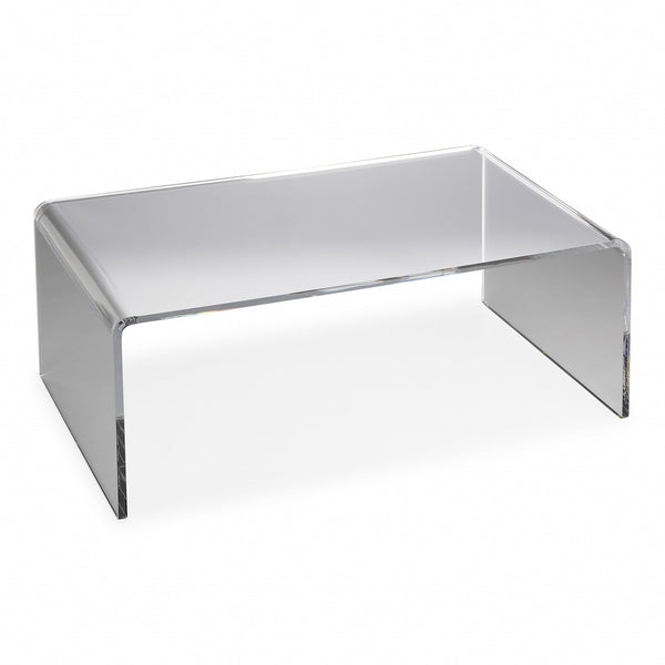 Homeroots 38" Clear Acrylic Mirrored Coffee Table   389921