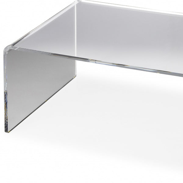 Homeroots 38" Clear Acrylic Mirrored Coffee Table   389921
