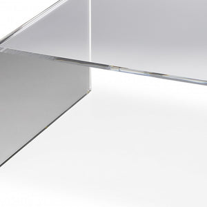 Homeroots 38" Clear Acrylic Mirrored Coffee Table   389921