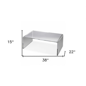Homeroots 38" Clear Acrylic Mirrored Coffee Table   389921