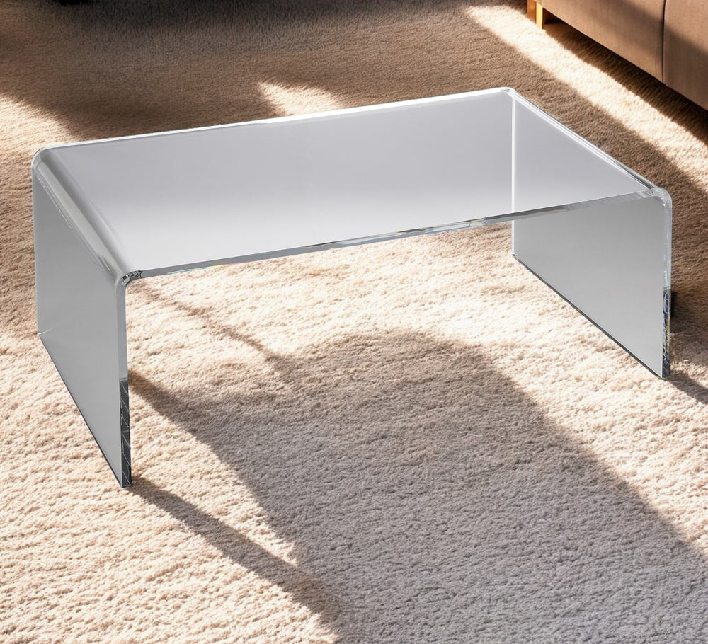 Homeroots 38" Clear Acrylic Mirrored Coffee Table   389921