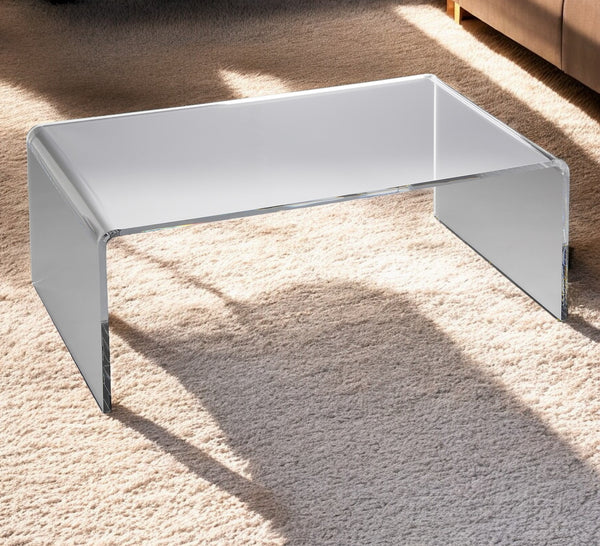 Homeroots 38" Clear Acrylic Mirrored Coffee Table   389921