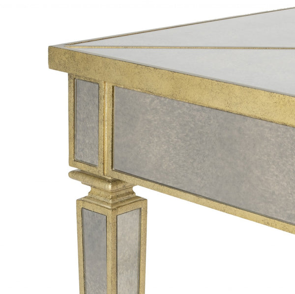 HomeRoots 36" Brown and Silver Wood Coffee Table - Stylish Centerpiece for Modern Living Room & Versatile Use 389922