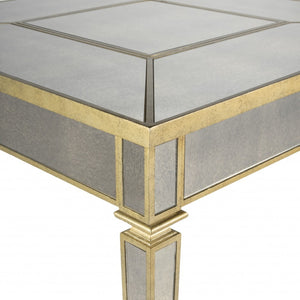 HomeRoots 36" Brown and Silver Wood Coffee Table - Stylish Centerpiece for Modern Living Room & Versatile Use 389922