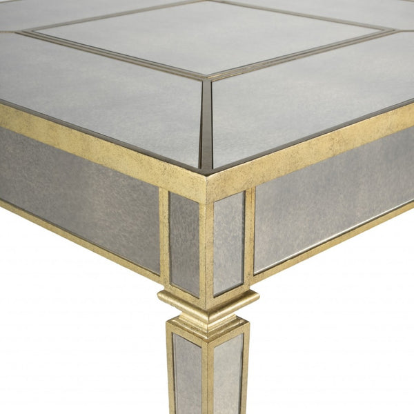 HomeRoots 36" Brown and Silver Wood Coffee Table - Stylish Centerpiece for Modern Living Room & Versatile Use 389922