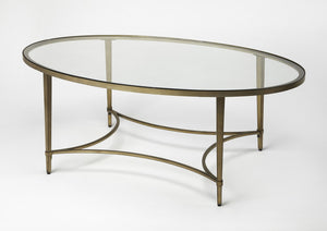 Homeroots Golden Oval Coffee Table   389923