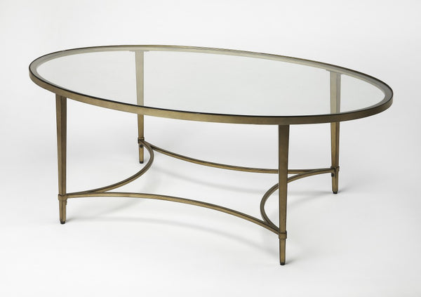 Homeroots Golden Oval Coffee Table   389923