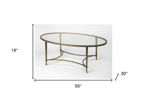Homeroots Golden Oval Coffee Table   389923