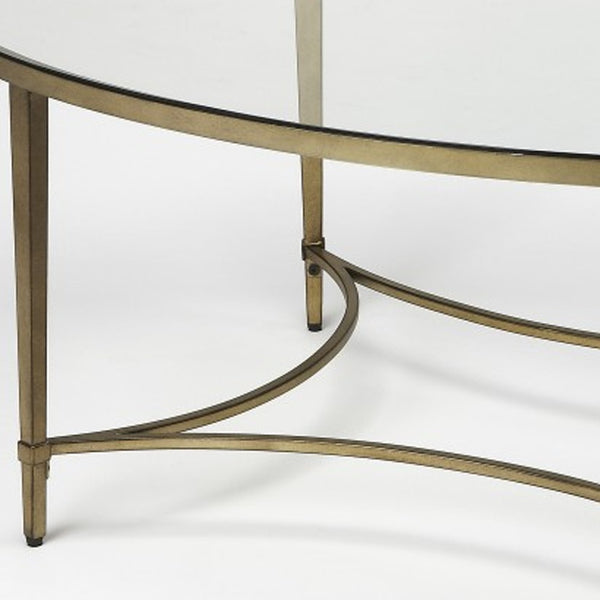 Homeroots Golden Oval Coffee Table   389923