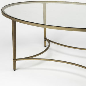 Homeroots Golden Oval Coffee Table   389923