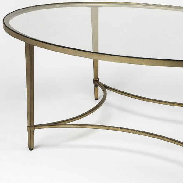 Homeroots Golden Oval Coffee Table   389923