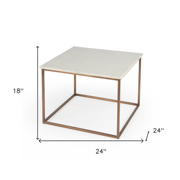 Homeroots Marble And Metal Coffee Table   389924