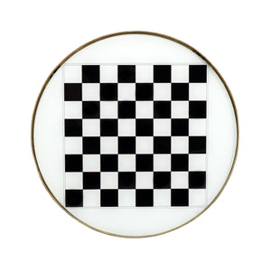 Homeroots Antique Gold Black And White Game Table   389931