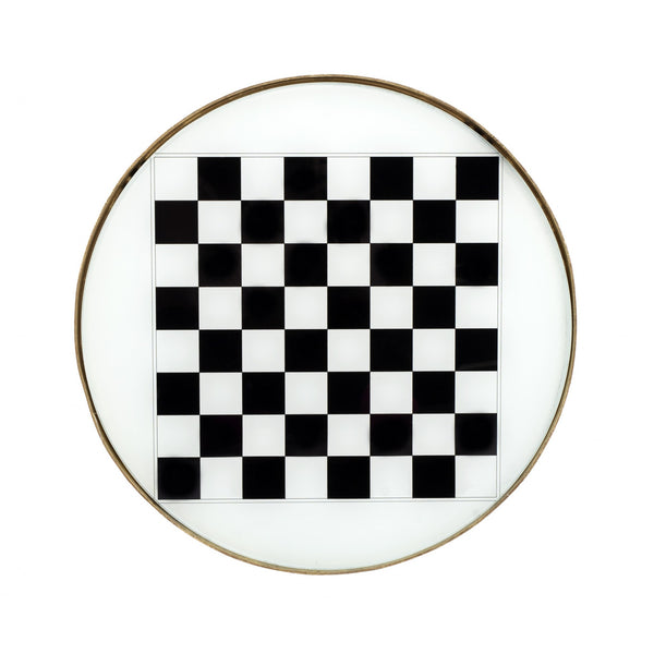 Homeroots Antique Gold Black And White Game Table   389931