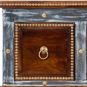 Homeroots Wood And Hand Painted Storage Coffee Table   389933