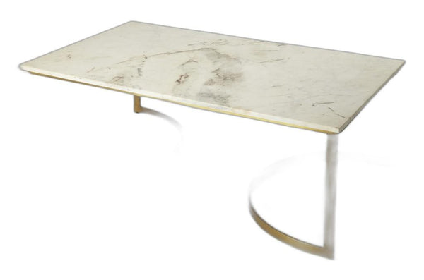 Homeroots Metal And Marble Coffee Table   389939