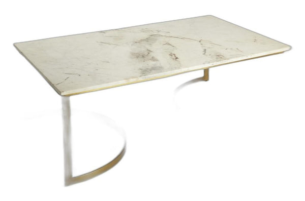 Homeroots Metal And Marble Coffee Table   389939