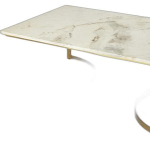 Homeroots Metal And Marble Coffee Table   389939