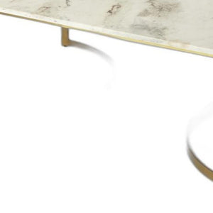 Homeroots Metal And Marble Coffee Table   389939