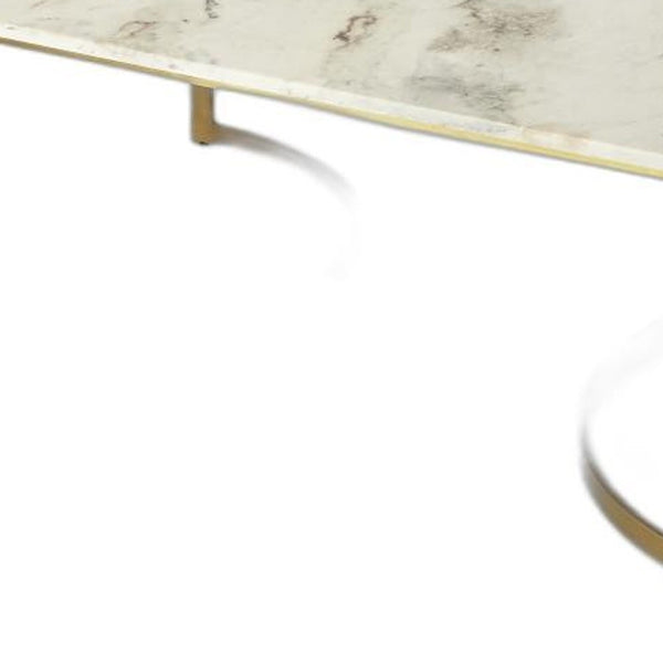 Homeroots Metal And Marble Coffee Table   389939