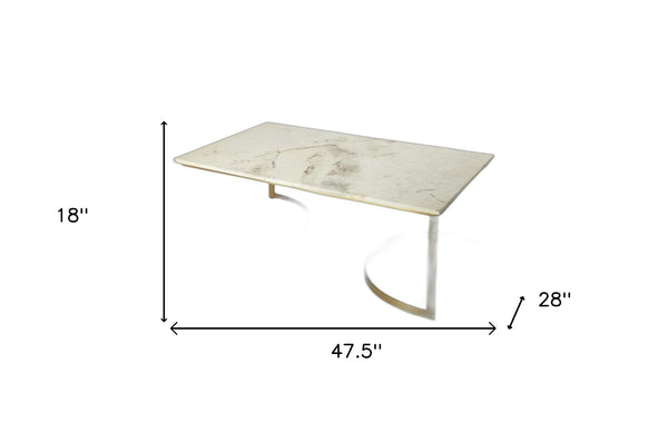 Homeroots Metal And Marble Coffee Table   389939