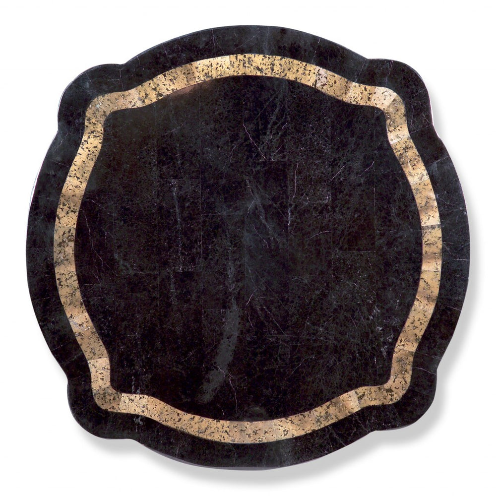 Homeroots 20" Brown And Black Stone Free Form Coffee Table With Drawer   389943