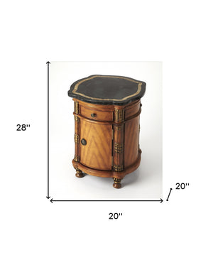 Homeroots 20" Brown And Black Stone Free Form Coffee Table With Drawer   389943