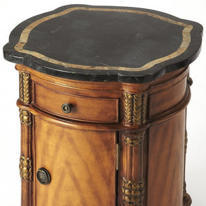 Homeroots 20" Brown And Black Stone Free Form Coffee Table With Drawer   389943