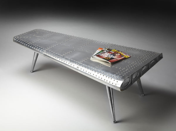 Homeroots 60" Silver Aluminum And Metal Coffee Table   389949