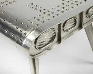 Homeroots 60" Silver Aluminum And Metal Coffee Table   389949