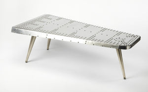 Homeroots 60" Silver Aluminum And Metal Coffee Table   389949