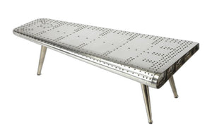 Homeroots 60" Silver Aluminum And Metal Coffee Table   389949