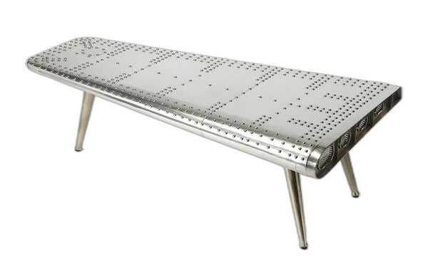 Homeroots 60" Silver Aluminum And Metal Coffee Table   389949
