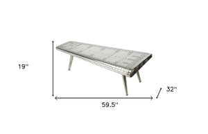 Homeroots 60" Silver Aluminum And Metal Coffee Table   389949