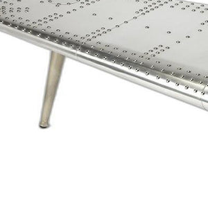 Homeroots 60" Silver Aluminum And Metal Coffee Table   389949