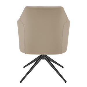 EuroStyle Signa Swivel Lounge Chair Curved Leatherette Seat with Auto Return Steel Base 38997-LTTPE