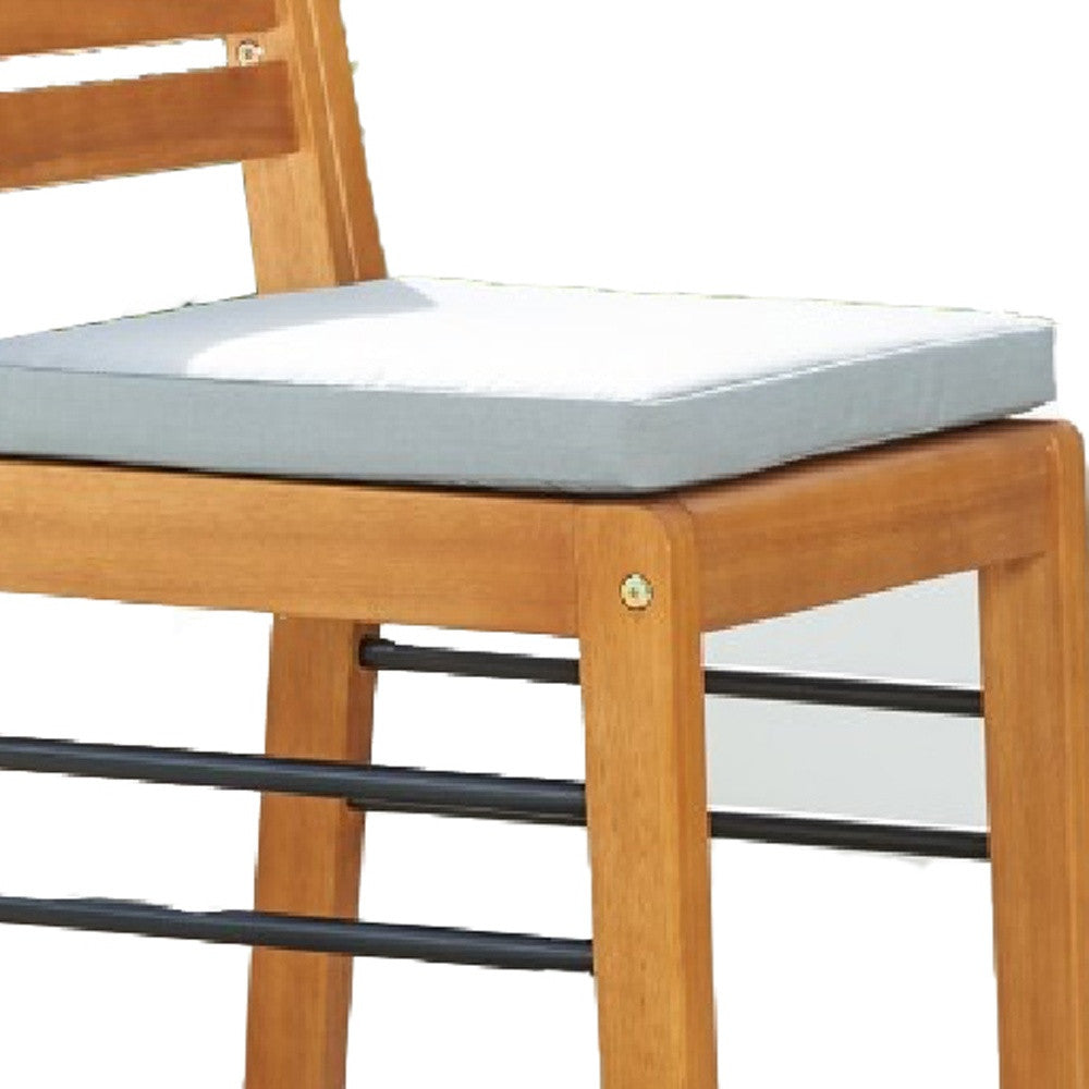 Homeroots 44" Low Back Indoor Outdoor Bar Height Chair With Footrest   389975