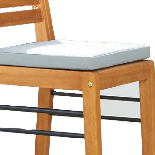 Homeroots 44" Low Back Indoor Outdoor Bar Height Chair With Footrest   389975