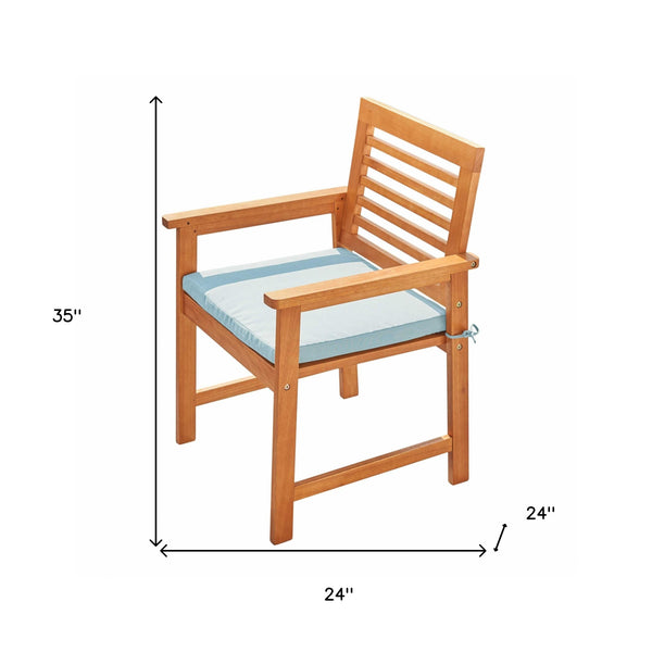 Homeroots 24" Indoor Outdoor With Aqua Cushion  Wood 389978