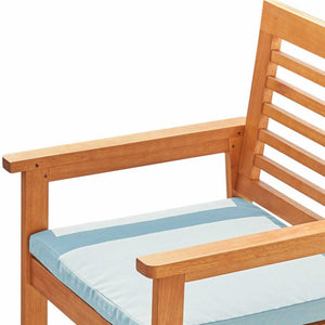 Homeroots 24" Indoor Outdoor With Aqua Cushion  Wood 389978