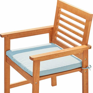 Homeroots 24" Indoor Outdoor With Aqua Cushion  Wood 389978