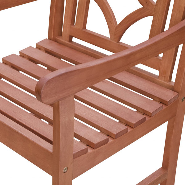 Homeroots 24" Brown Solid Wood Indoor Outdoor Arm Chair  Wood 389979