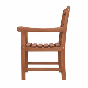 Homeroots Brown Dining Armchair With Hatched Back  Wood 389982