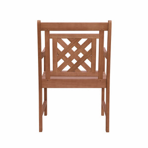 Homeroots Brown Dining Armchair With Hatched Back  Wood 389982
