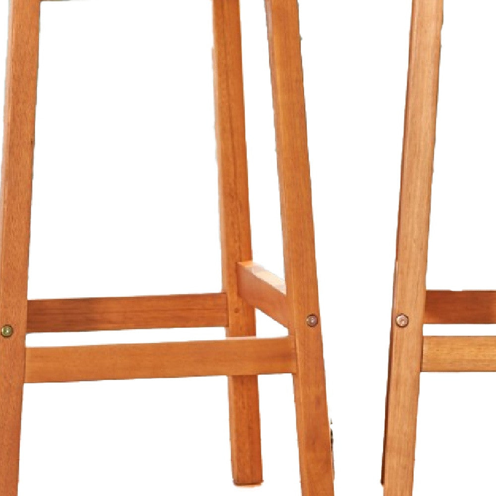 Homeroots Natural Wood Patio Dining Stool  Wood 389983