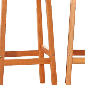 Homeroots Natural Wood Patio Dining Stool  Wood 389983