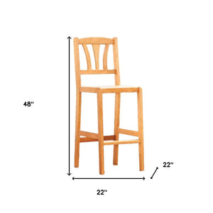 Homeroots 48" Brown Low Back Indoor Outdoor Bar Height Chair With Footrest   389984