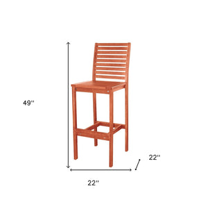 Homeroots 49" Tan Indoor Outdoor Bar Height Chair With Footrest   389985