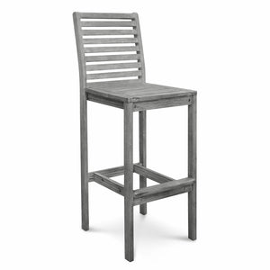 Homeroots 49" Gray Indoor Outdoor Bar Height Chair With Footrest   389986