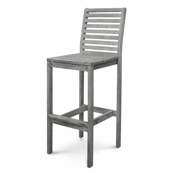Homeroots 49" Gray Indoor Outdoor Bar Height Chair With Footrest   389986